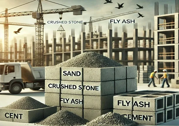 コンクリートレンガはどのような材料でできていますか?